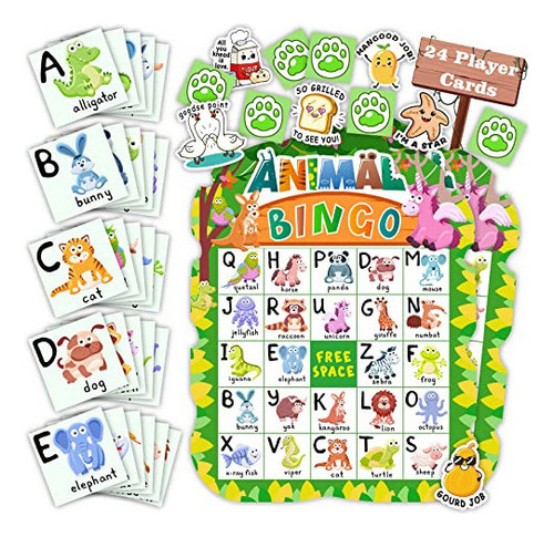 Juego De Bingo De Animales Para Niños, Niños Pequeños, Ad