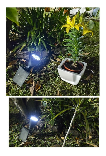 Estaca Solar Reflector Lampara Led Jardin Autonoma Exterior