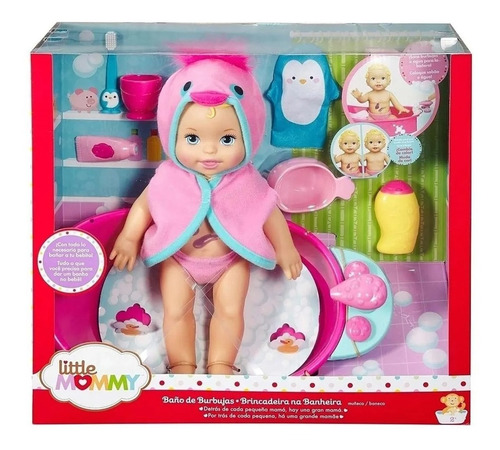 Boneca Com Mecanismo Little Mommy Brincadeira Banheira