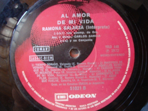 Sin Tapa Disco Ramona Galarza Al Amor De Mi Vida Xy F0