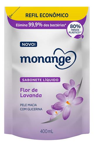 Sabonete Líquido Monange Flor De Lavanda Refil 400ml