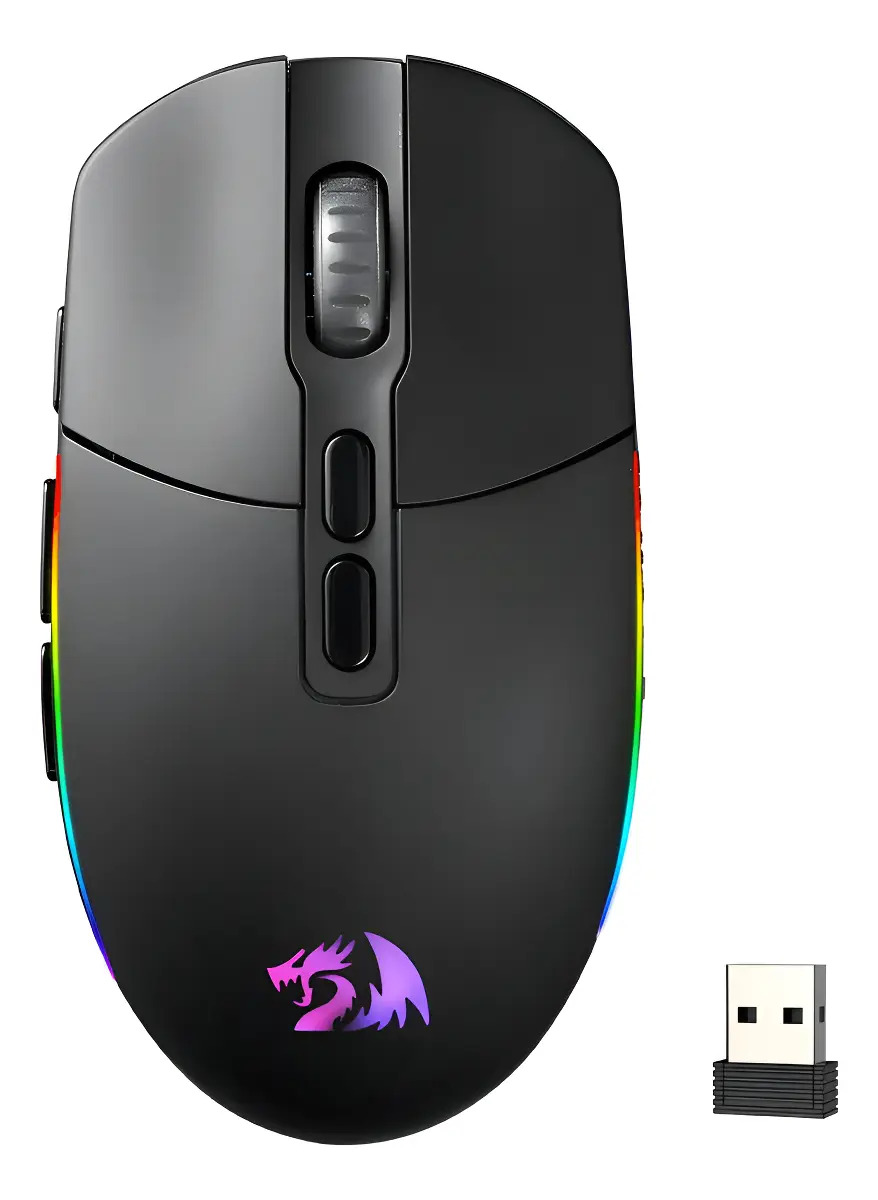 Mouse Redragon Invader Pro M719rgb sem fio preto no Mercado Livre