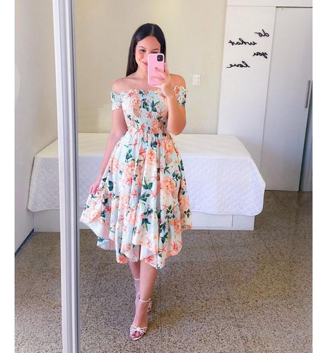 Vestido Largo Floral A La Moda Femenina Con Hombros Descubie