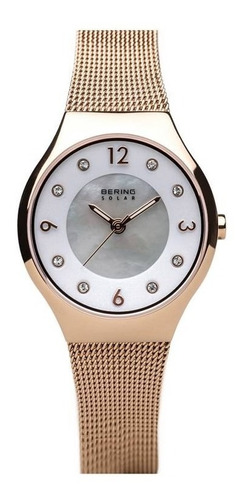 Reloj Bering Ladies Solar Polished Rgold Pearl 14427-366