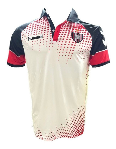 Chomba Técnica Hummel Sublimada Chacarita Blanco Rojo Negro