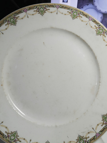 5 Antiguos Platos Playos Limoges France 22cm Diametro (Usado)