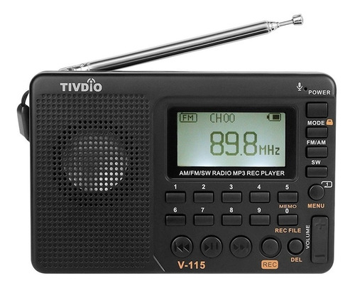 Tivdio Fm/am/sw Radio Parlantes Bajo Reproductor Mp3