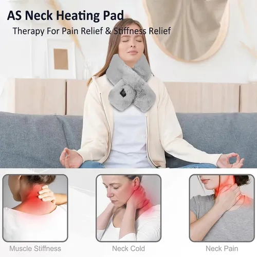 Bufanda Térmica Para Cuello, Terciopelo, Carga Usb, 3 Nivele