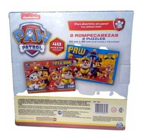 Imagen 4 de 9 de Puzzle Paw Patrol 48 piezas 1607 Rompecabezas