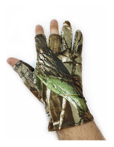 Guantes Medio Dedo Camuflado Con Antideslizante Pesca