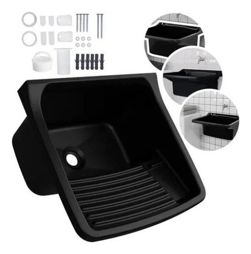 Tanque De Plastico Para Lavar Roupa 34 Litros Preto - Astra