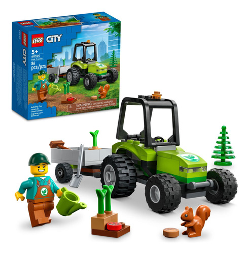 Tractor Lego City Park 60390, Juguete Con Remolque Para Niño