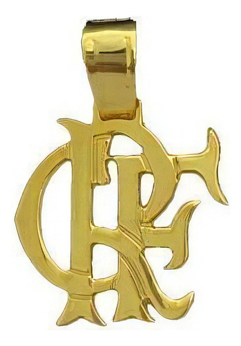 Pingente Flamengo Crf M - Banhado A Ouro 18k