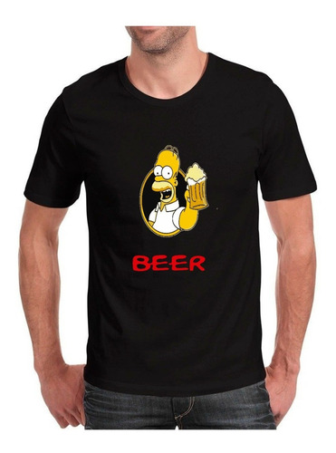 Playera Homero Simpson Cerveza Para Hombre Vinil Sublimable