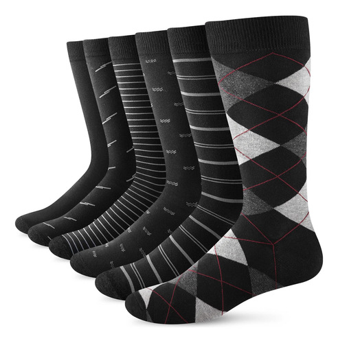 Medias De Vestir Para Hombre 6 Pares Algodón Lisas