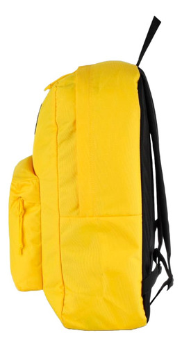 Mochila escolar JanSport Lifestyle Superbreak Navy color amarillo diseño lisa