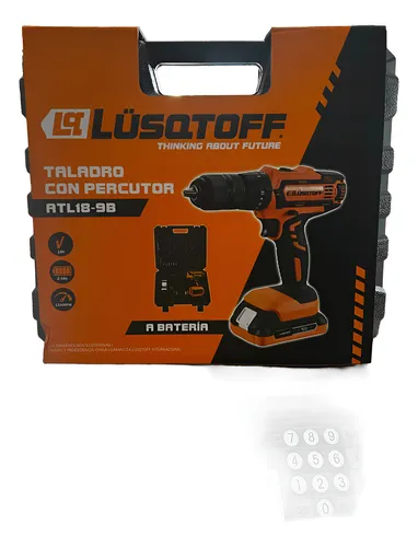 Taladro Atornillador Percutor 13mm Lusqtoff 2 Bat Atl18-9b Naranja 450