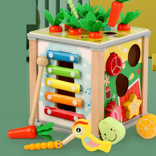 6 En 1 Juguetes De Madera Actividades Para Niños Pequeños