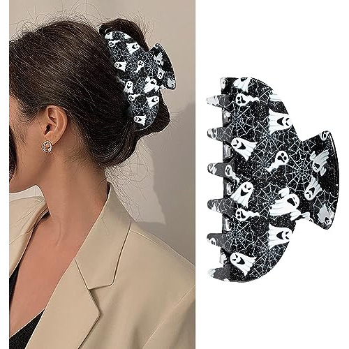 Halloween Hair Clips Terror Ghost Non-slip Black H5l6c