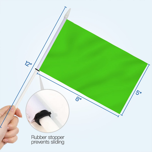 Minibandera Anley Green, 12 Unidades, 13 X 20 Cm, De Poliést