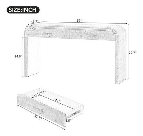 Mesa Consola Entrada Estilo Minimalista Moderno - Negro Anti