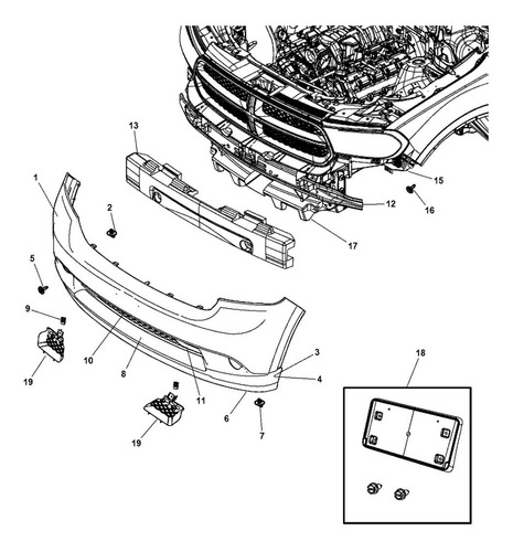 Imagen 2 de 4 de Parachoque Del. Original Dodge Durango 2011-2012