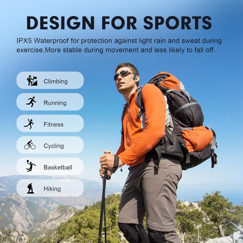 --auriculares Deportivos Abiertos Para Conducción Ósea, Inalámbricos, Bluetooth, Para Ciclismo, Con Micrófono, Impermeab
