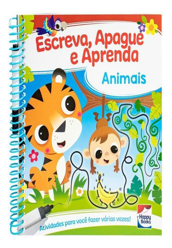 Escreva, Apague E Aprenda - Animais: Escreva, Apague E Aprenda - Animais, De Curious Universe Uk. Editora Happy Books, Capa Mole, Edição 1 Em Português, 2023