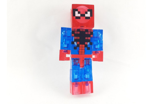 Figura Juguete Muñeco Minecraft Spiderman Araña 13 Cm Luz