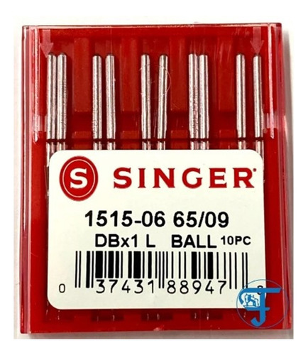 Agulha Singer 1515-06 Dbx1b Cabo Fino Reta Industrial 10 Un Cor 65/09