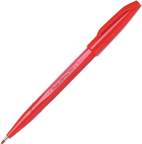 Pentel Sign Pen Fiber-tipped Rojo Pack 12