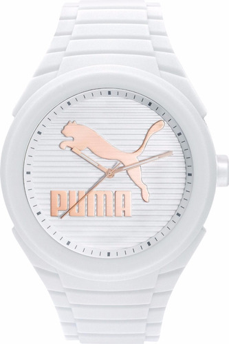 Reloj Puma Pu103592017 Silicona Blanco Original Wr50m Unisex