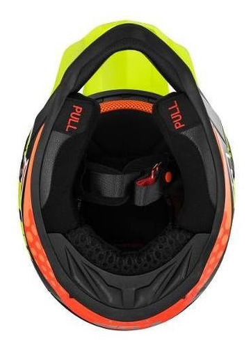 Imagen 4 de 10 de Cascos Motocross Mx Ls2 437 Fast Volt Negro Naranja Amaril