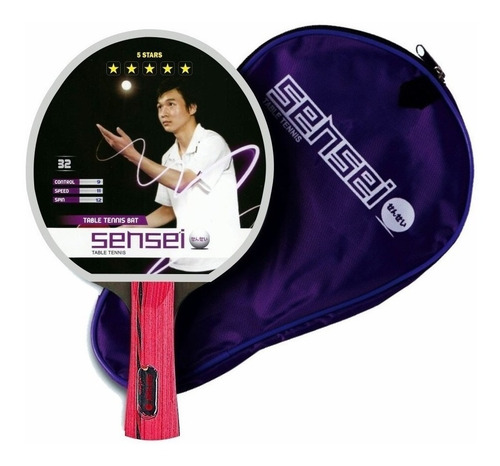 Imagen 7 de 9 de Paleta de ping pong Sensei 5 Star negra y roja