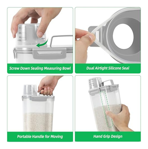 Contenedor De Almacenamiento De Arroz Tbmax De 3 A 5 Libras: