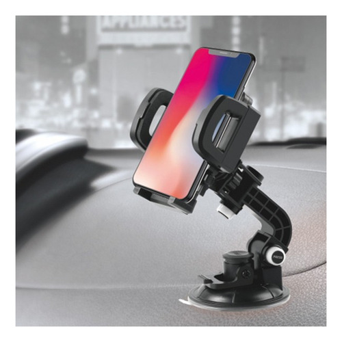 Soporte P/teléfono En Auto C/cuello 360° Y Succión De Vidrio