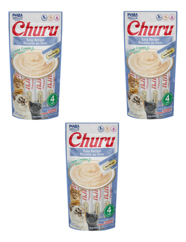 Combo Inaba Churu Atún Snack Premio Gato 12 Pzs (tubos)