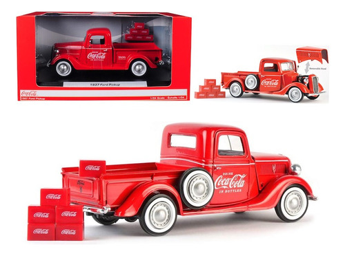 1937 Ford Pick Up Coca Cola 1:24 Motor City Classics Color Rojo