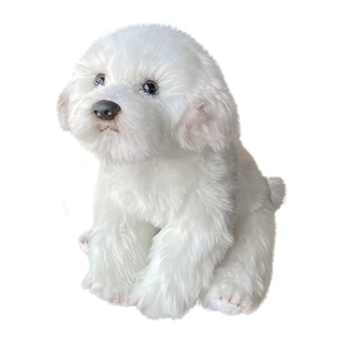 Faonie Realistic Plush Maltese Dog, Stuffed Animal Puppy Dog