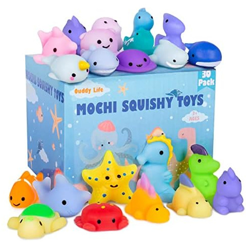 30 Pcs Mochi Squishy Toy, Kawaii Mini Squishies Of Dino...