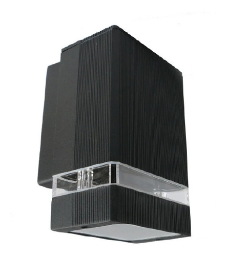 Aplique Unidireccional Aluminio Negro Texturado Ip65 Difusor