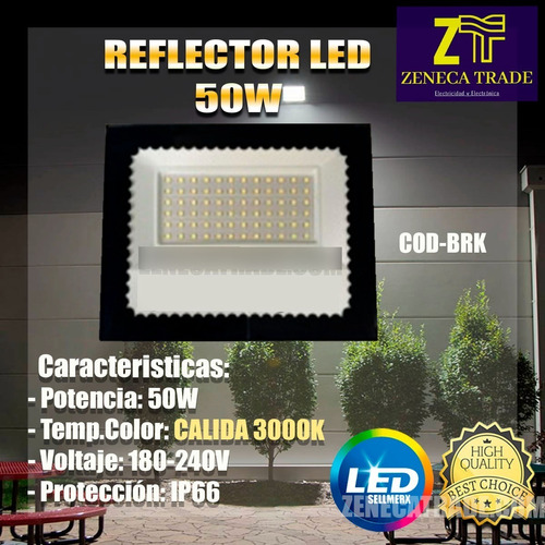 Reflector Led 50w Luz Calida