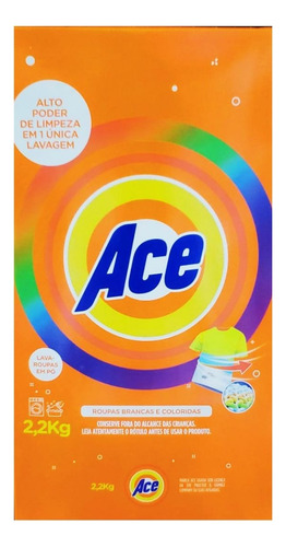 Sabão Em Pó Ace Lava-roupas - Caixa 2,2 Kg