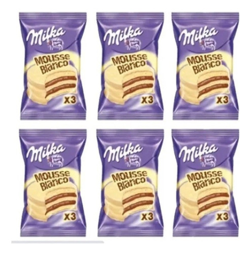 Milka Mousse Branco Alfajor Argentino Recheio Mousse Kit 6un