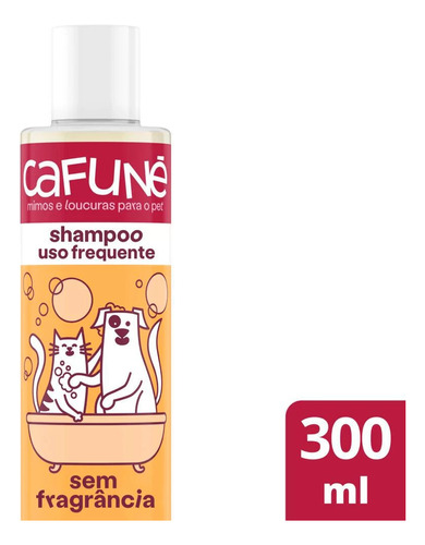 Shampoo Uso Veterinário Sem Fragrância Frasco 300ml Cafuné