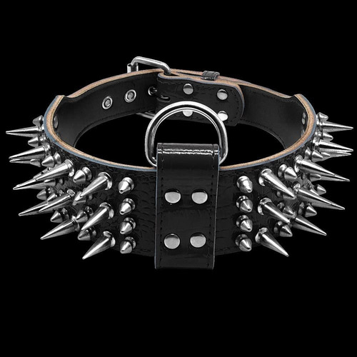 Collar Para Perro Con Picos Largos De Lujo Mediana