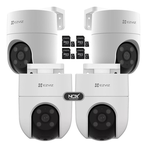 Kit X 4 Camara Ezviz H8c 360 Exterior Wifi Memoria 32gb