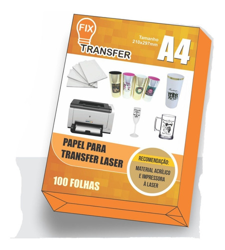 Papel Tranfer Laser 500 Folhas A4 