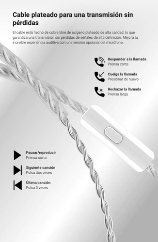 Imagen 6 de 10 de Auriculares In Ear Kz X Hbb Dq6s 3dd Por Lado Con Microfono
