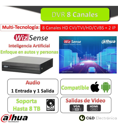 Imagen 6 de 10 de Kit Seguridad Dvr 8 Canales + 8 Cámaras Full Hd Exterior